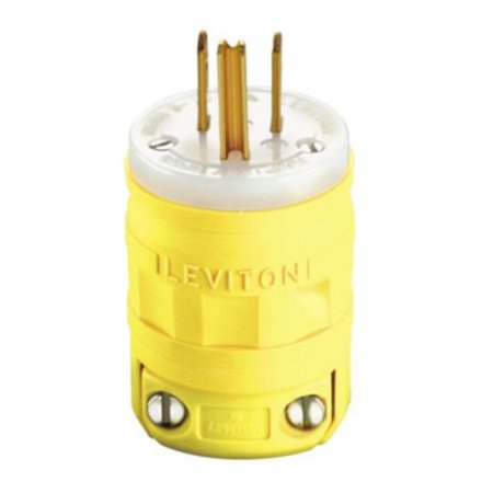 LEVITON Industrial Thermoplastic Ground/Straight Blade Plug 5-15P 2 Pole 3 Wire 01447-000